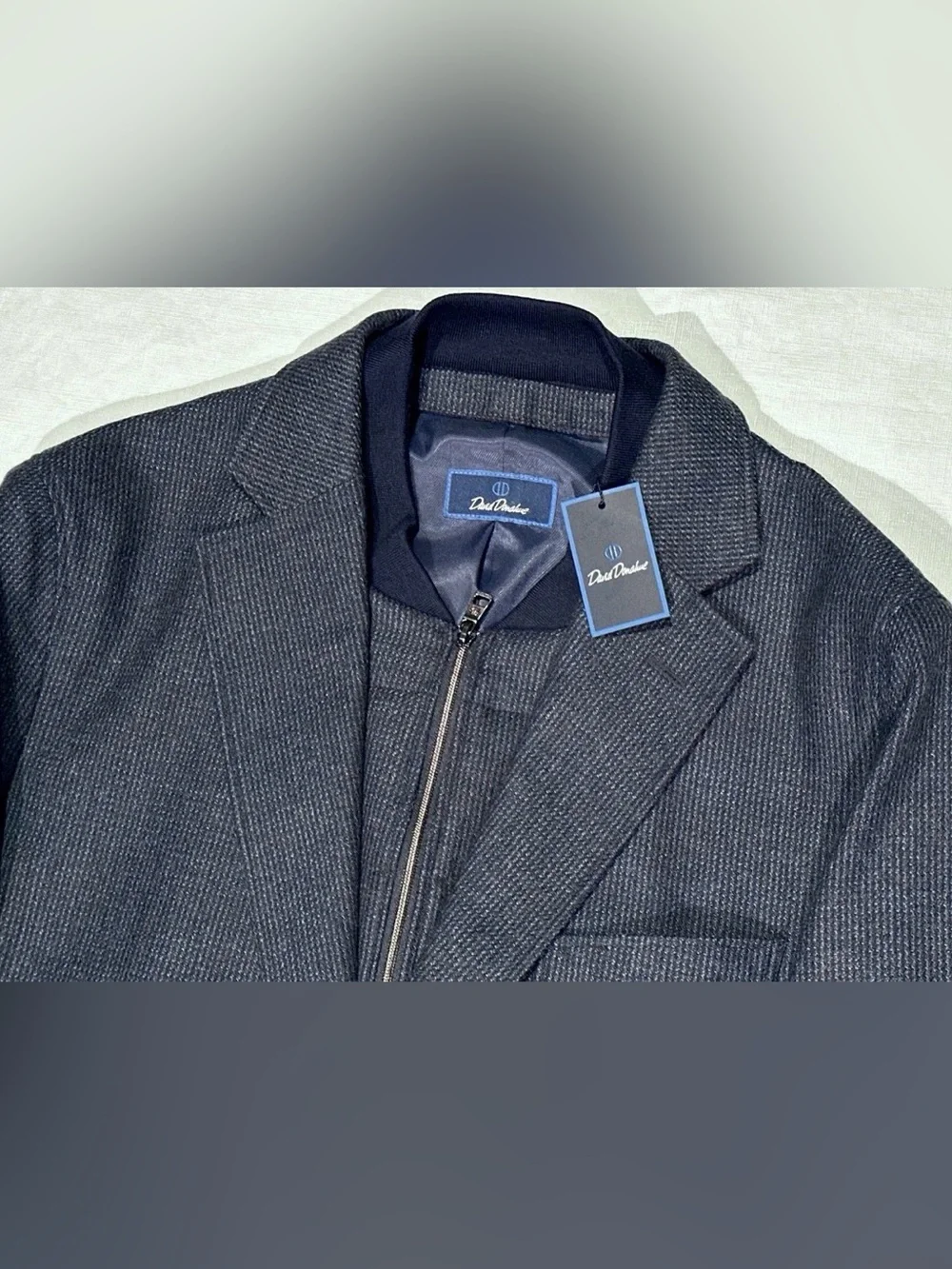 $695 NEW DAVID DONAHUE 2 In 1 SPORTCOAT JACKET M 40R 40 R ZIP OUT MOCK VEST